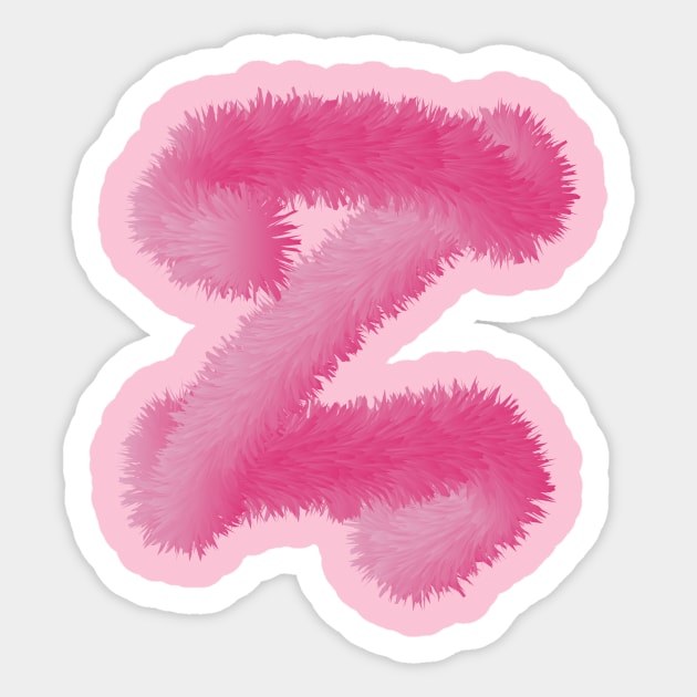 z Pink Animal Initials Sticker by desingmari